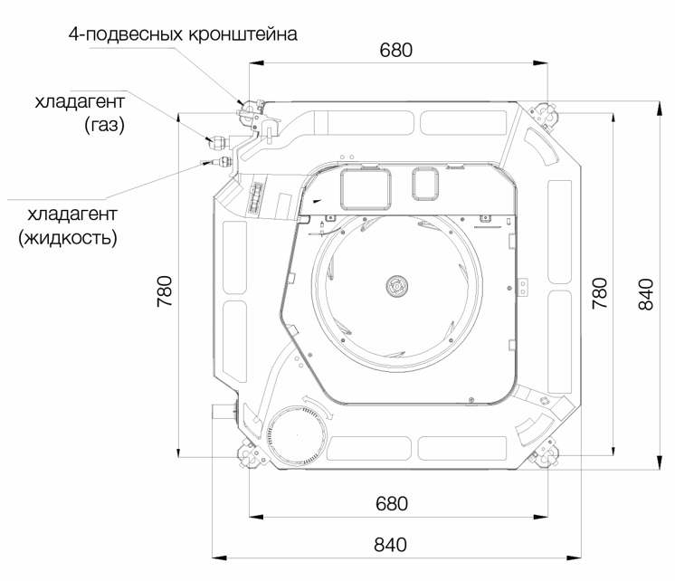 Кассетный кондиционер Excon CR-01-0712