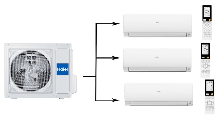 Haier Super Match 3U55S2SR5FA/AS35S2SF2FA-W/AS25S2SF2FA-W*2шт