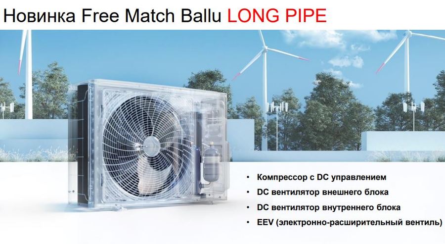 Ballu Free Match ERP Long Pipe B2OI-FM/out-18HN8/LP_EU, фото3