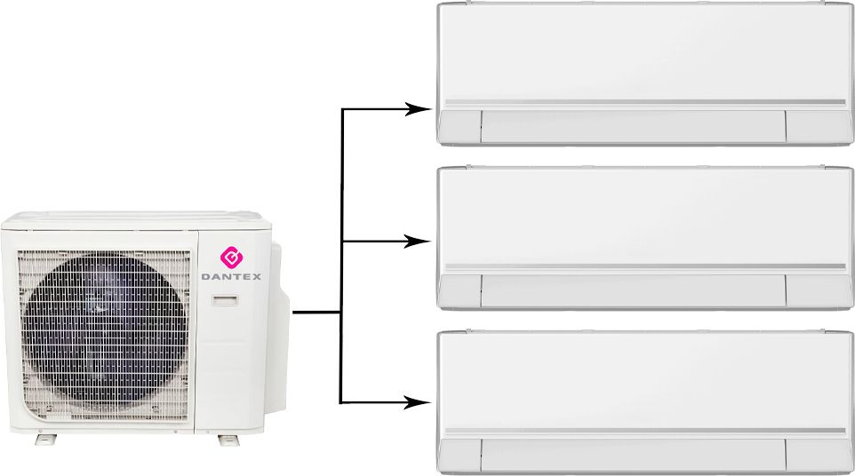 Мульти сплит-система Dantex RK-3M21HM3E-W/RK-M09PDMI*3