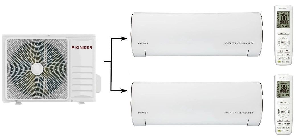 Мульти сплит-система Pioneer Artis 2MSHD18F/KFRI35LW*2