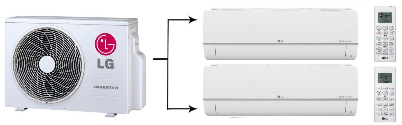 Мульти сплит-система Lg Standard Plus MU2M17.UL4R0/PM07SP.NSJR0*2