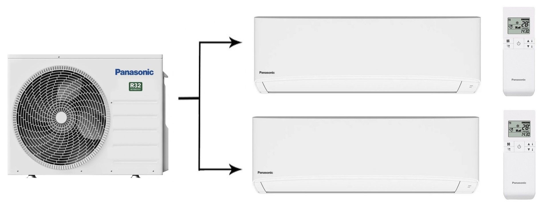 Мульти сплит-система Panasonic CU-3Z68TBE/CS-TZ25WKEW*2